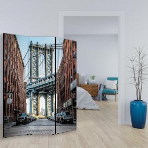 Separe' per interni, Divisorio 135,6 x H 176 x P 3,1 cm MANHATTAN BRIDGE CARS paravento 3 Ante in legno con Tele stampate fronte retro Soggetto unico del brand Lupia, categoria: Complementi d'arredo > Paraventi e separÃ¨ > Paraventi decorativi bifacciali.