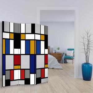 Separe' per interni, Divisorio 135,6 x H 176 x P 3,1 cm CRYSTAL GEOMETRICO paravento 3 Ante in legno con Tele stampate fronte retro Soggetto unico del brand Lupia, categoria: Complementi d'arredo > Paraventi e separÃ¨ > Paraventi decorativi bifacciali.