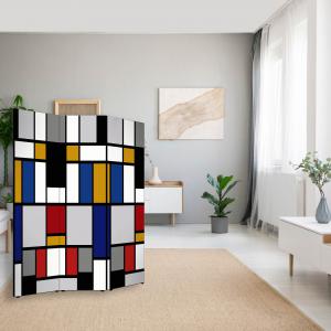 Separe' per interni, Divisorio 135,6 x H 176 x P 3,1 cm CRYSTAL GEOMETRICO paravento 3 Ante in legno con Tele stampate fronte retro Soggetto unico del brand Lupia, categoria: Complementi d'arredo > Paraventi e separÃ¨ > Paraventi decorativi bifacciali.