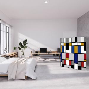 Separe' per interni, Divisorio 135,6 x H 176 x P 3,1 cm CRYSTAL GEOMETRICO paravento 3 Ante in legno con Tele stampate fronte retro Soggetto unico del brand Lupia, categoria: Complementi d'arredo > Paraventi e separÃ¨ > Paraventi decorativi bifacciali.