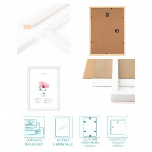 SET Cornici in legno da parete OPTICAL colorazione BIANCA con vetro Portafoto, stampe, poster, documenti - Set 5pz 10x15 cm del brand Lupia, categoria: Arredo e decorazioni > Cornici e Portafoto > Cornici portafoto da parete.