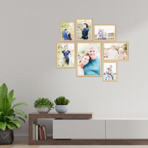 SET Cornici in legno da parete OPTICAL colorazione NATURAL con vetro Portafoto, stampe, poster, documenti - Set 5pz 10x15 cm del brand Lupia, categoria: Arredo e decorazioni > Cornici e Portafoto > Cornici portafoto da tavolo.