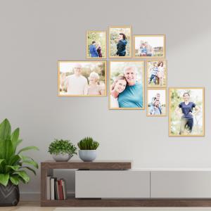 SET Cornici in legno da parete OPTICAL colorazione NATURAL con vetro Portafoto, stampe, poster, documenti - Set 5pz 10x15 cm del brand Lupia, categoria: Arredo e decorazioni > Cornici e Portafoto > Cornici portafoto da tavolo.