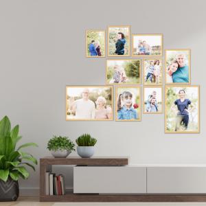 SET Cornici in legno da parete OPTICAL colorazione NATURAL con vetro Portafoto, stampe, poster, documenti - Set 5pz 10x15 cm del brand Lupia, categoria: Arredo e decorazioni > Cornici e Portafoto > Cornici portafoto da tavolo.