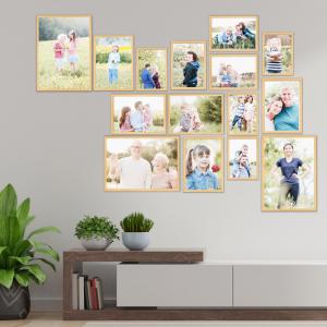 SET Cornici in legno da parete OPTICAL colorazione NATURAL con vetro Portafoto, stampe, poster, documenti - Set 5pz 10x15 cm del brand Lupia, categoria: Arredo e decorazioni > Cornici e Portafoto > Cornici portafoto da tavolo.