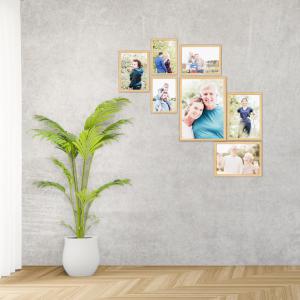 SET Cornici in legno da parete OPTICAL colorazione NATURAL con vetro Portafoto, stampe, poster, documenti - Set 5pz 10x15 cm del brand Lupia, categoria: Arredo e decorazioni > Cornici e Portafoto > Cornici portafoto da tavolo.