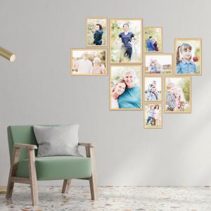 SET Cornici in legno da parete OPTICAL colorazione NATURAL con vetro Portafoto, stampe, poster, documenti - Set 5pz 10x15 cm del brand Lupia, categoria: Arredo e decorazioni > Cornici e Portafoto > Cornici portafoto da tavolo.