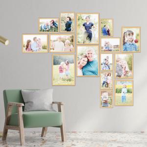 SET Cornici in legno da parete OPTICAL colorazione NATURAL con vetro Portafoto, stampe, poster, documenti - Set 5pz 10x15 cm del brand Lupia, categoria: Arredo e decorazioni > Cornici e Portafoto > Cornici portafoto da tavolo.