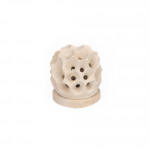 Mangiafumo, Porta Candela Lumino a NIDO D'APE decorazione bomboniera in Pietra Leccese salentina 11 x 9,5 cm del brand Maestro d'arte De Iaco Alfredo, categoria: Artigianato salentino > Pietra leccese e carparo > Oggettistica.