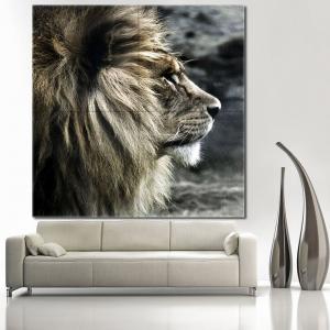 Quadro moderno grande su tela WALL 160x160 cm ANIMALI IL RE DELLA FORESTA, set 4 pz tele 80x80 cm per soggiorno camera da letto del brand Lupia, categoria: Arredo e decorazioni > Quadri e Tele > Grandi Quadri.