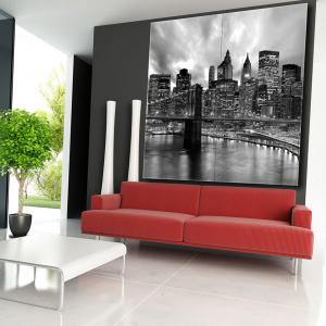 Quadro moderno grande su tela WALL 160x160 cm CITTA MANHATTAN BLACK, set 4 pz tele 80x80 cm per soggiorno camera da letto del brand Lupia, categoria: Arredo e decorazioni > Quadri e Tele > Grandi Quadri.