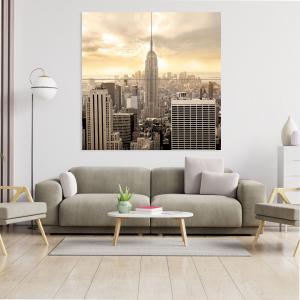 Quadro moderno grande su tela WALL 2x2 m CITTA PALACES BLACK, set 4 pz tele 1x1 m per soggiorno camera da letto del brand Lupia, categoria: Arredo e decorazioni > Quadri e Tele > Grandi Quadri.