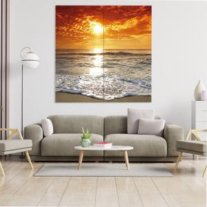 Quadro moderno grande su tela WALL 2x2 m PAESAGGI L'IMMENSO tramonto, set 4 pz tele 1x1 m per soggiorno camera da letto del brand Lupia, categoria: Arredo e decorazioni > Quadri e Tele > Grandi Quadri.