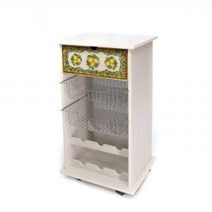 Carrello cucina salvaspazio legno NEW Portafrutta multiuso misure 47x39 Altezza 85 cm SHABBY LEMON del brand Lupia, categoria: Tavola e cucina > Carrelli e Cesti > Carrelli portafrutta multiuso.
