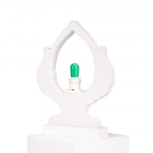 Lampada da tavolo in legno PUMO SALENTINO 21x21 cm LUMINARIA d'arredo pugliese - Lampadina Bianco Caldo del brand Lupia, categoria: Artigianato salentino > Luminarie Salentine > Luminaria.