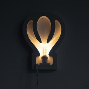 Lampada da tavolo o parete in legno MONGOLFIERA 15,5x2xH23 cm LUMINARIA d'arredo pugliese  - Lampadina Fucsia del brand Lupia, categoria: Artigianato salentino > Luminarie Salentine > Luminaria.