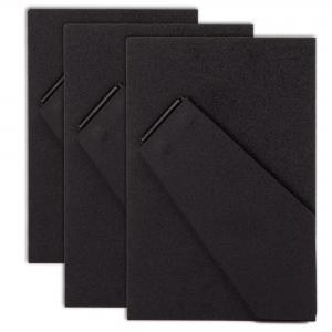 Set 3 pezzi SCHIENALE UNIVERSALE portafoto quadretti da tavola con cerniera scorrevole in fibra di Legno laccato Nero - 10x15 cm del brand Lupia, categoria: Arredo e decorazioni > Cornici e Portafoto > Cornici portafoto da tavolo.