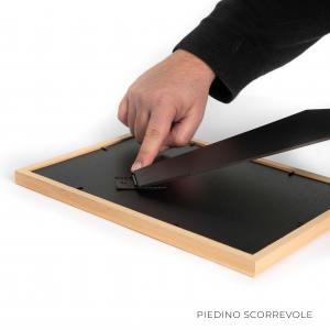 Set 3 pezzi SCHIENALE UNIVERSALE portafoto quadretti da tavola con cerniera scorrevole in fibra di Legno laccato Nero - 10x15 cm del brand Lupia, categoria: Arredo e decorazioni > Cornici e Portafoto > Cornici portafoto da tavolo.