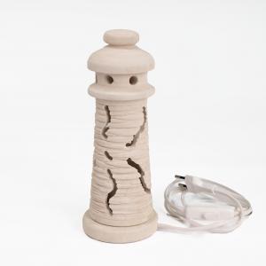Lampada da tavolo FARO Piccola scultura in Pietra Leccese salentina pugliese misure diametro 9,5 x H24,5 cm del brand Lupia, categoria: Artigianato salentino > Pietra leccese e carparo > Lampade e Orologi.