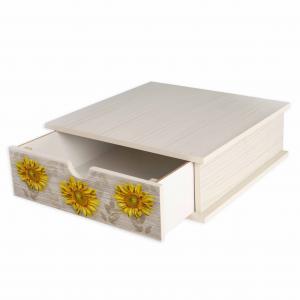 Contenitore Porta Capsule e Cialde caffÃ¨ Cassetto ORGANIZER Shabby GIRASOLE 33x33 cm in legno del brand Lupia, categoria: Tavola e cucina > Portapane, Contenitori e Organizer > Organizer.
