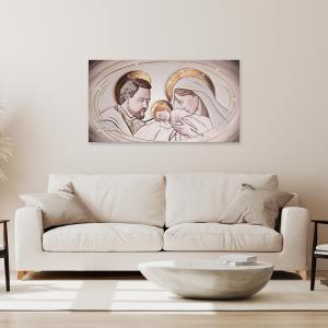 Quadro su tela Sacra famiglia SHINY con glitter 62X115 cm The Kiss Ceramic del brand Lupia, categoria: Arredo e decorazioni > Quadri e Tele > Riproduzioni sacre.