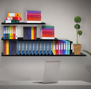 Mensola da muro in Legno NERA, scaffale da parete in MDF, montaggio a scomparsa per soggiorno, cucina, bagno, camera da letto - 38x19,5x1,6 cm del brand Lupia, categoria: Arredo e decorazioni > Decorazioni da parete > Mensole.