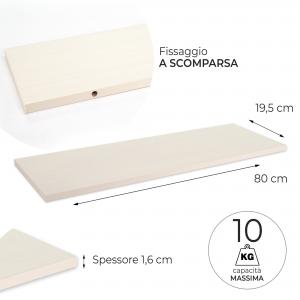 Mensola da muro in Legno SHABBY, scaffale da parete in MDF, montaggio a scomparsa per soggiorno, cucina, bagno, camera da letto - 38x19,5x1,6 cm del brand Lupia, categoria: Arredo e decorazioni > Decorazioni da parete > Mensole.