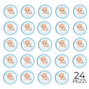 Calamita, MAGNETI in Legno Set da 24 PEZZI D.4,5 cm NEONATO, segnaposto ricordino regalo, bomboniera confettata, pensierino Battesimo o evento del brand Lupia, categoria: Idee regalo e bomboniere > Oggettistica > Magneti.