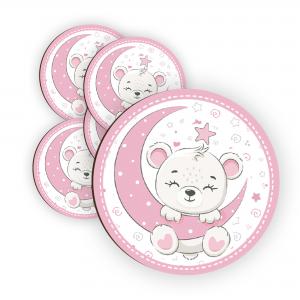 Calamita, MAGNETI in Legno Set da 24 PEZZI D.4,5 cm ORSACCHIOTTO LUNA LITTLE GIRL, segnaposto ricordino regalo, bomboniera confettata, pensierino Battesimo del brand Lupia, categoria: Idee regalo e bomboniere > Oggettistica > Magneti.