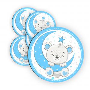 Calamita, MAGNETI in Legno Set da 24 PEZZI D.4,5 cm ORSACCHIOTTO LUNA BABY, segnaposto ricordino regalo, bomboniera confettata, pensierino Battesimo4, del brand Lupia, categoria: Idee regalo e bomboniere > Oggettistica > Magneti.