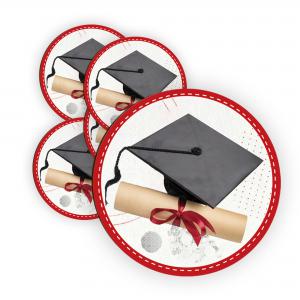 Calamita, MAGNETI in Legno Set da 24 PEZZI D.4,5 cm LAUREA ROSSO, segnaposto ricordino regalo, bomboniera confettata, pensierino del brand Lupia, categoria: Idee regalo e bomboniere > Bomboniere > Bomboniere Segnaposto.