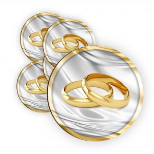 Calamita, MAGNETI in Legno Set da 24 PEZZI D.4,5 cm MATRIMONIO GOLD, segnaposto ricordino regalo, bomboniera confettata, pensierino anniversario del brand Lupia, categoria: Idee regalo e bomboniere > Bomboniere > Bomboniere Segnaposto.