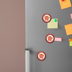 Calamita, MAGNETI in Legno Set da 24 PEZZI D.4,5 cm Compleanno 18 ANNI, segnaposto ricordino regalo, bomboniera confettata, pensierino anniversario del brand Lupia, categoria: Idee regalo e bomboniere > Oggettistica > Magneti.