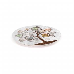Sottopentola in Vetro temperato TREE WHITE con stampa a colori Albero della Vita diametro 21 cm del brand Lupia, categoria: Tavola e cucina > Accessori per la Tavola > Sottopentole, Sottopiatti e Sottobicchieri.
