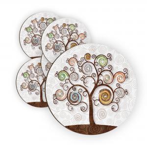 Calamita, MAGNETI in Legno Set da 24 PEZZI D.4,5 cm TREE WHITE con decorazione stampata Albero della vita del brand Lupia, categoria: Idee regalo e bomboniere > Bomboniere > Bomboniere Segnaposto.