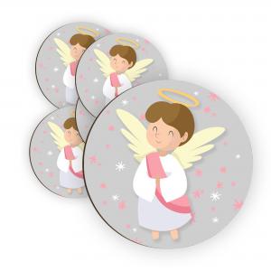 Calamita, MAGNETI in Legno Set da 24 PEZZI D.4,5 cm ANGEL GIRL con decorazione stampata del brand Lupia, categoria: Idee regalo e bomboniere > Bomboniere > Bomboniere Segnaposto.