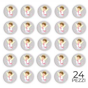 Calamita, MAGNETI in Legno Set da 24 PEZZI D.4,5 cm ANGEL GIRL con decorazione stampata del brand Lupia, categoria: Idee regalo e bomboniere > Bomboniere > Bomboniere Segnaposto.