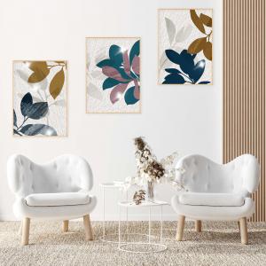 Set con 3 POSTER Quadri moderni EDEN LEAVES A3 29,7x42 cm ART PRINTS METAL finitura metallizzata soggiorno, camera da letto, astratti, SENZA CORNICE del brand Lupia, categoria: Arredo e decorazioni > Poster > Poster Art Prints Metal.