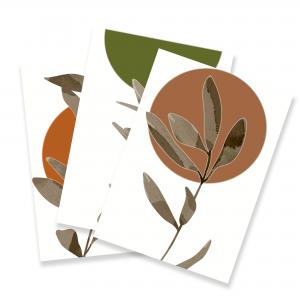 Set con 3 POSTER Quadri moderni ZEN LEAVES A3 29,7x42 cm ART PRINTS METAL finitura metallizzata soggiorno, camera da letto, astratti, SENZA CORNICE del brand Lupia, categoria: Arredo e decorazioni > Poster > Poster Art Prints Metal.