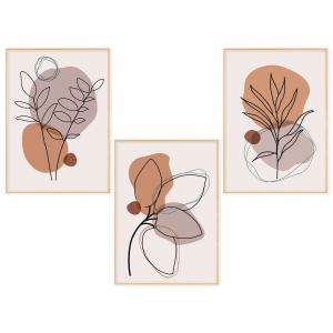 Set con 3 POSTER Quadri moderni STYLIZED LEAVES A3 29,7x42 cm ART PRINTS METAL finitura metallizzata soggiorno, camera da letto, astratti, SENZA CORNICE del brand Lupia, categoria: Arredo e decorazioni > Poster > Poster Art Prints Metal.