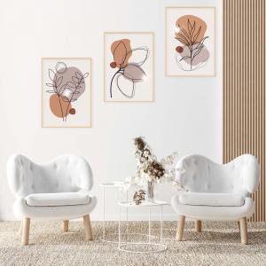 Set con 3 POSTER Quadri moderni STYLIZED LEAVES A3 29,7x42 cm ART PRINTS METAL finitura metallizzata soggiorno, camera da letto, astratti, SENZA CORNICE del brand Lupia, categoria: Arredo e decorazioni > Poster > Poster Art Prints Metal.