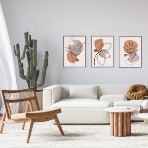 Set con 3 POSTER Quadri moderni STYLIZED LEAVES A3 29,7x42 cm ART PRINTS METAL finitura metallizzata soggiorno, camera da letto, astratti, SENZA CORNICE del brand Lupia, categoria: Arredo e decorazioni > Poster > Poster Art Prints Metal.