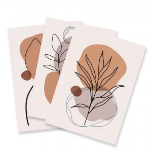 Set con 3 POSTER Quadri moderni STYLIZED LEAVES A3 29,7x42 cm ART PRINTS METAL finitura metallizzata soggiorno, camera da letto, astratti, SENZA CORNICE del brand Lupia, categoria: Arredo e decorazioni > Poster > Poster Art Prints Metal.