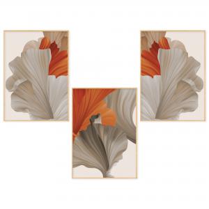 Set con 3 POSTER Quadri moderni FLOWERS ORANGE A3 29,7x42 ART PRINTS METAL finitura metallizzata soggiorno camera da letto, astratti SENZA CORNICE del brand Lupia, categoria: Arredo e decorazioni > Poster > Poster Art Prints Metal.