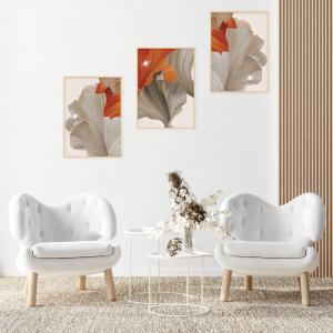 Set con 3 POSTER Quadri moderni FLOWERS ORANGE A3 29,7x42 ART PRINTS METAL finitura metallizzata soggiorno camera da letto, astratti SENZA CORNICE del brand Lupia, categoria: Arredo e decorazioni > Poster > Poster Art Prints Metal.