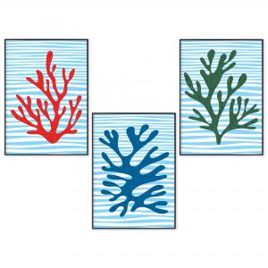 Set con 3 POSTER Quadri moderni CORAL A3 29,7x42 ART PRINTS METAL finitura metallizzata soggiorno camera da letto, astratti SENZA CORNICE del brand Lupia, categoria: Arredo e decorazioni > Poster > Poster Art Prints Metal.
