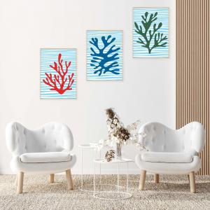 Set con 3 POSTER Quadri moderni CORAL A3 29,7x42 ART PRINTS METAL finitura metallizzata soggiorno camera da letto, astratti SENZA CORNICE del brand Lupia, categoria: Arredo e decorazioni > Poster > Poster Art Prints Metal.