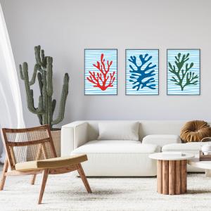 Set con 3 POSTER Quadri moderni CORAL A3 29,7x42 ART PRINTS METAL finitura metallizzata soggiorno camera da letto, astratti SENZA CORNICE del brand Lupia, categoria: Arredo e decorazioni > Poster > Poster Art Prints Metal.