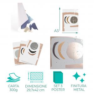 Set con 3 POSTER Quadri moderni SMILE A3 29,7x42 ART PRINTS METAL finitura metallizzata soggiorno camera da letto, astratti SENZA CORNICE del brand Lupia, categoria: Arredo e decorazioni > Poster > Poster Art Prints Metal.