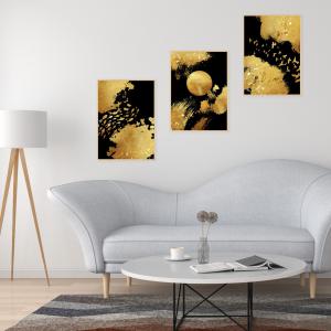 Set con 3 POSTER Quadri moderni GOLD NATURE A3 29,7x42 ART PRINTS METAL finitura metallizzata per soggiorno camera da letto, astratti SENZA CORNICE del brand Lupia, categoria: Arredo e decorazioni > Poster > Poster Art Prints Metal.